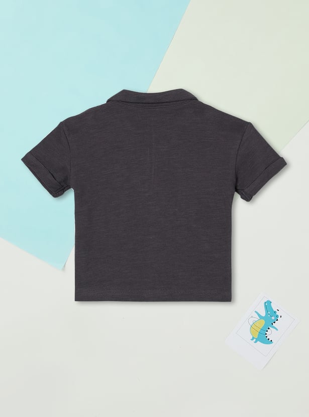 Boys Textured Shorts Set