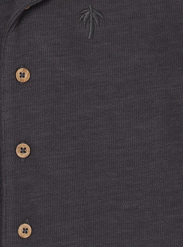 Boys Textured Shorts Set