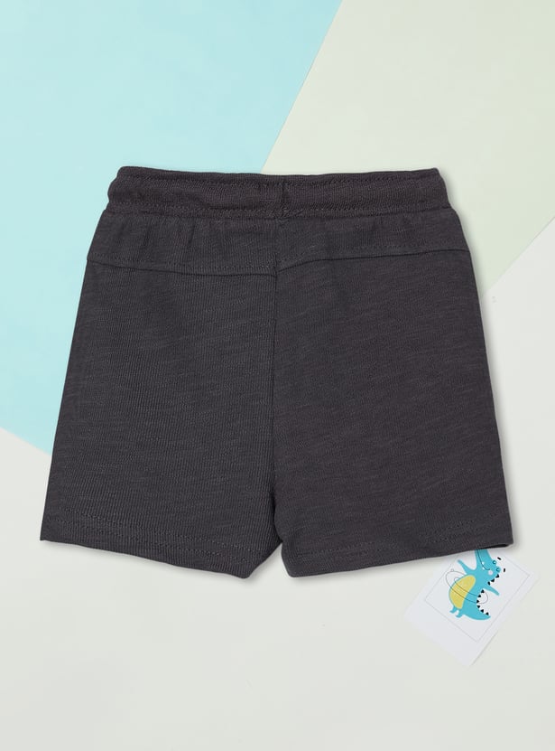 Boys Textured Shorts Set