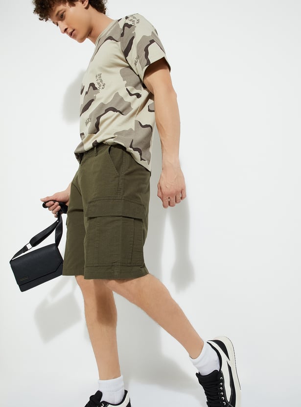 URB_N Men Solid Cargo Shorts