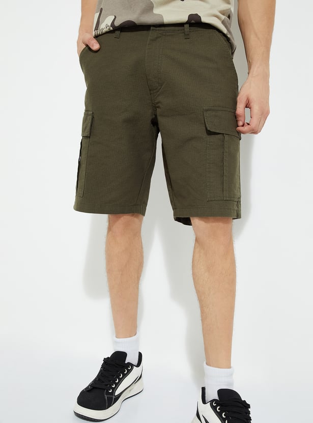 URB_N Men Solid Cargo Shorts