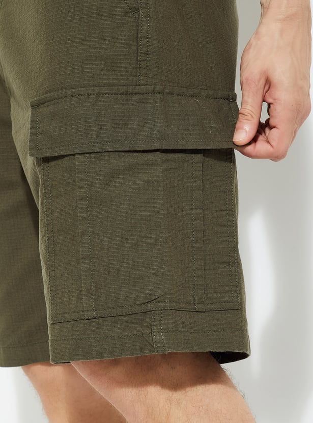 URB_N Men Solid Cargo Shorts