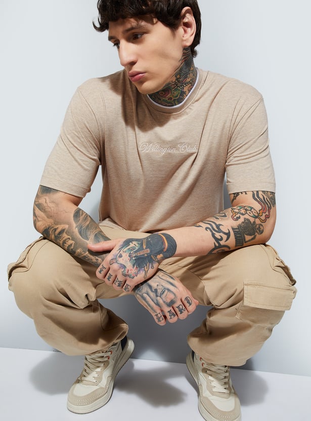 トップス c-boy style Urban Neat (No.159) Buy URB_N Men Textured Relaxed Fit T-shirt Online at just Rs