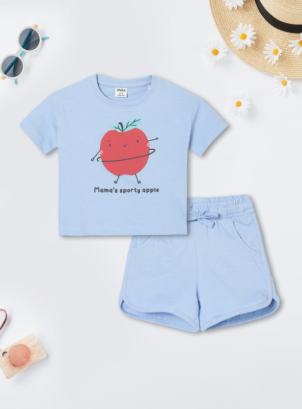 Girls Printed Shorts Set