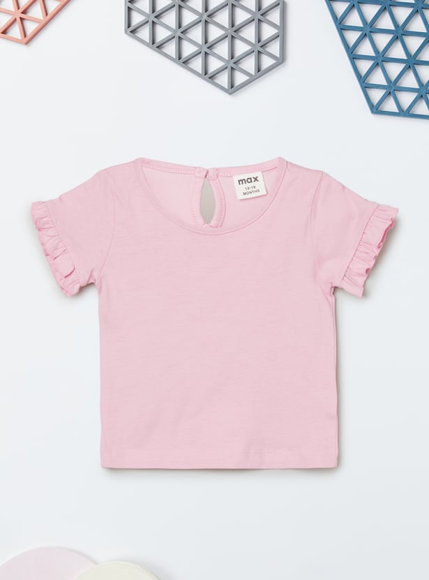 Girls Floral Print Dress with T-shirt