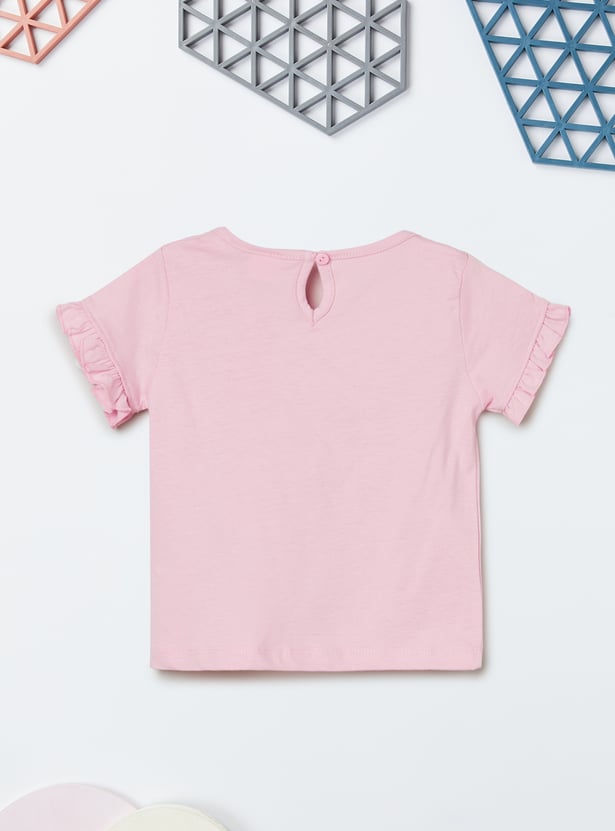 Girls Floral Print Dress with T-shirt