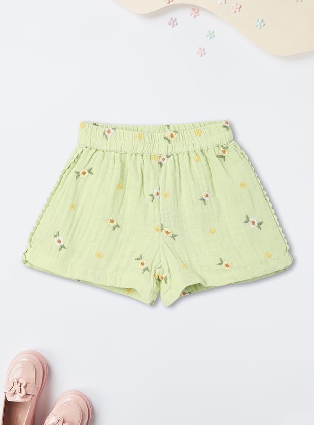 Girls Embroidered Shorts
