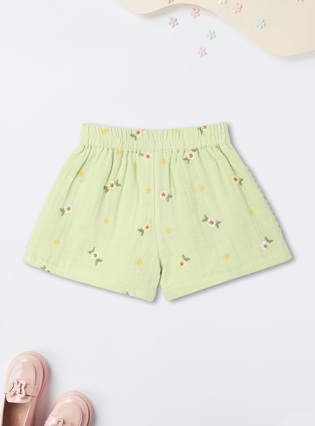 Girls Embroidered Shorts