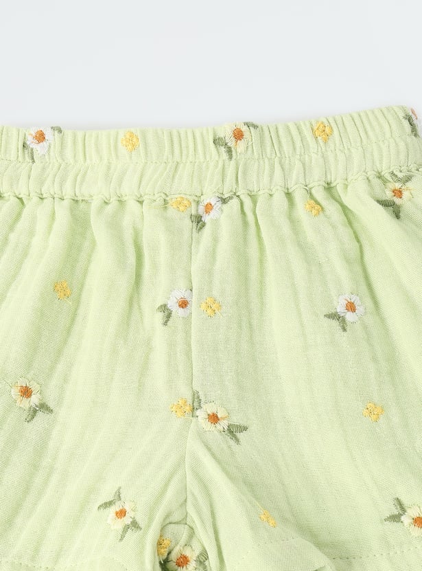 Girls Embroidered Shorts
