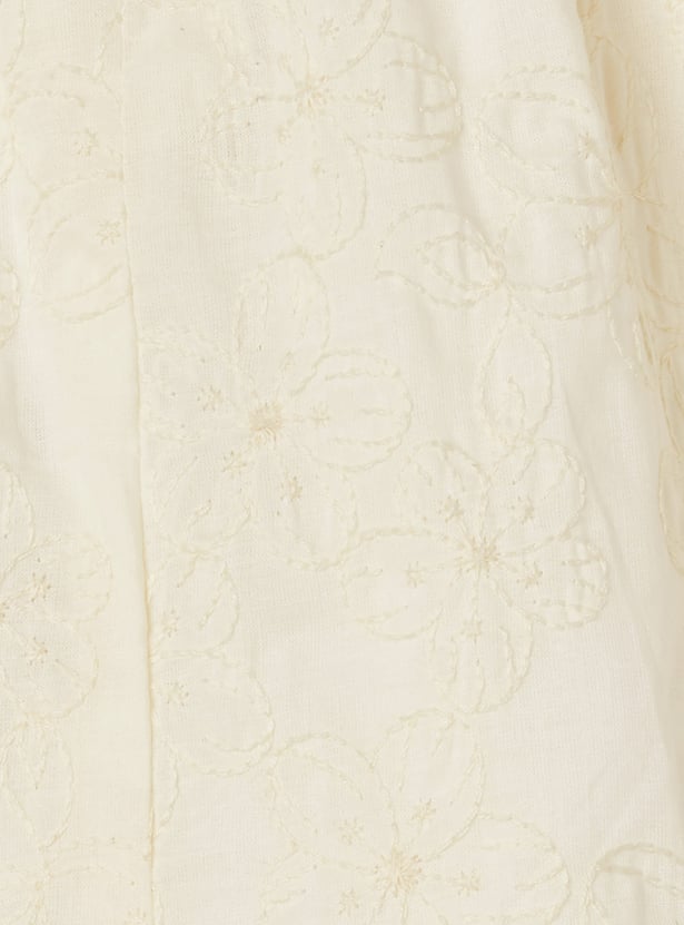 Girls Embroidered Bow Accent Top