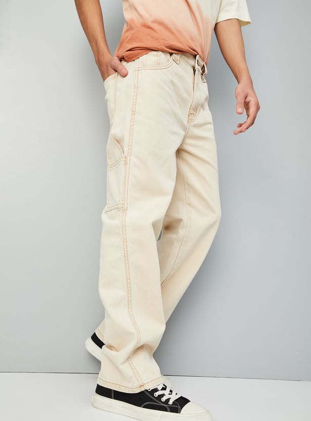 Boys Textured Slim Fit Jeans