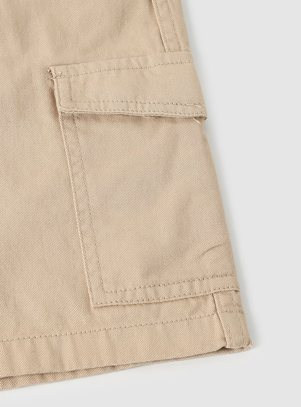Boys Solid Cargo Shorts