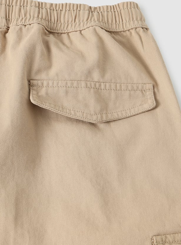 Boys Solid Cargo Shorts