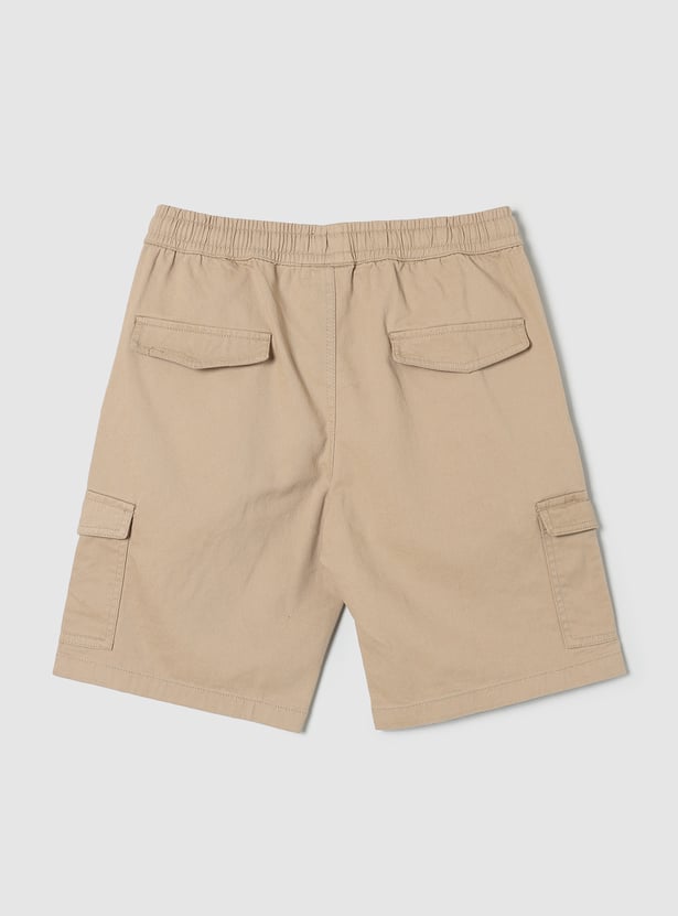 Boys Solid Cargo Shorts