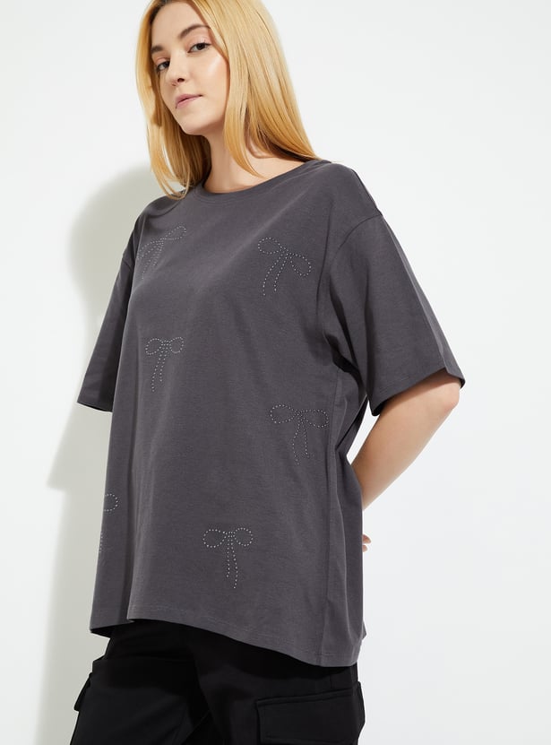 ALAYA F x URB_N Women Embellished T-shirt