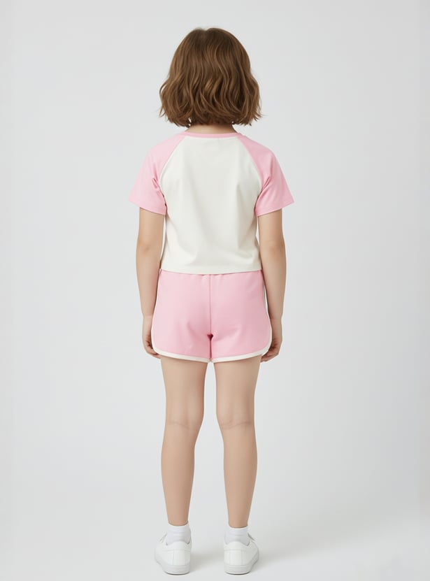 Girls Colourblock Shorts Set