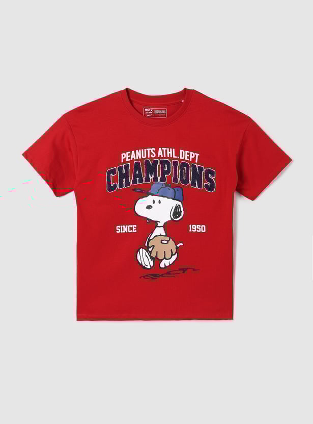 Girls Chenille Embroidered Snoopy T-shirt
