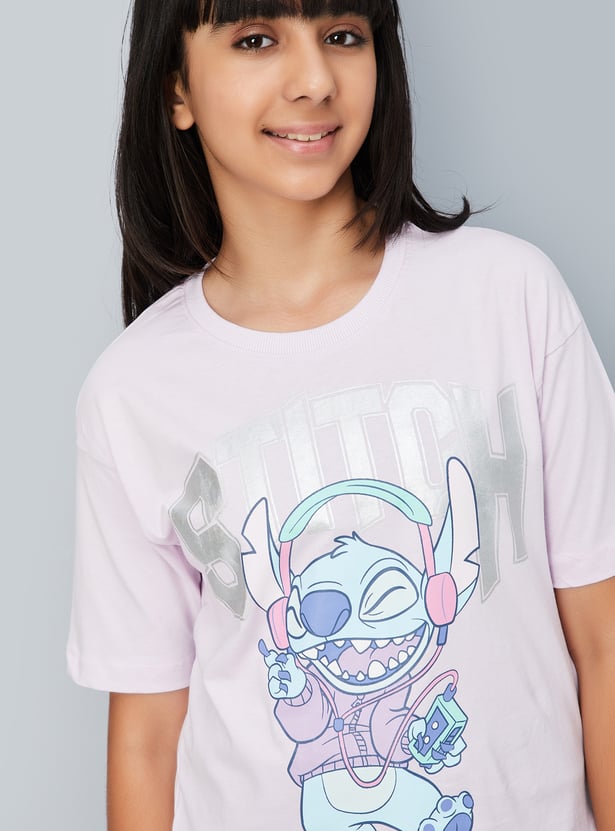 Girls Lilo & Stitch Print T-shirt