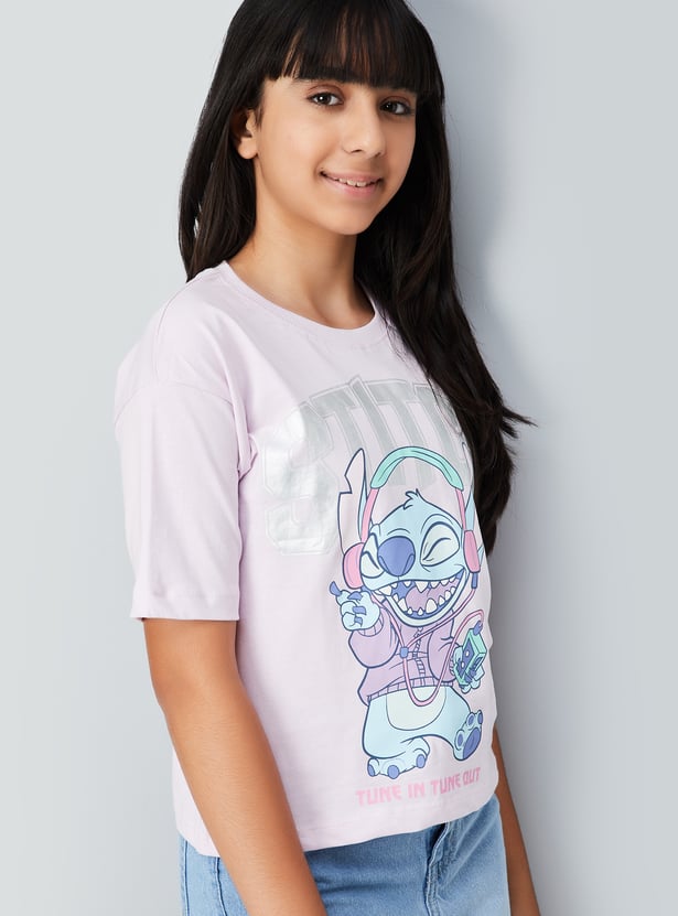 Girls Lilo & Stitch Print T-shirt