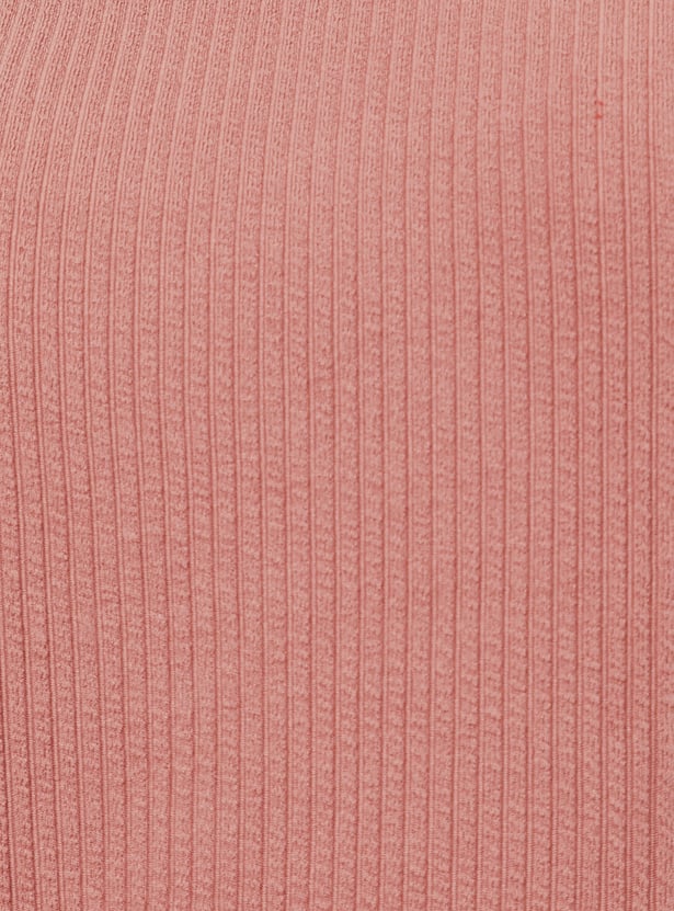 Women Ribbed Knit T-shirt