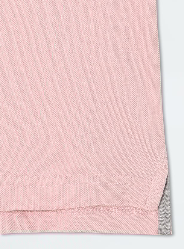 Boys Textured Polo T-shirt