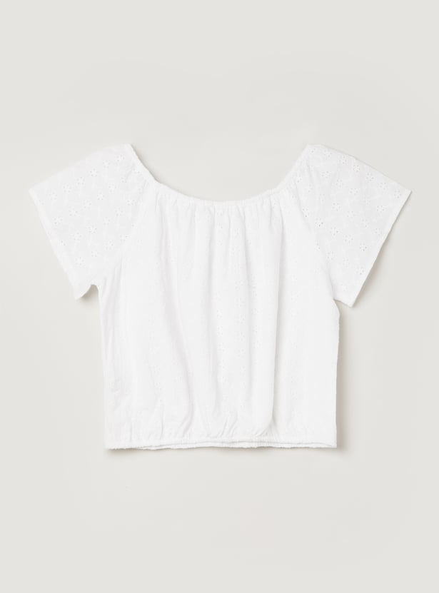 Girls Schiffili Embroidered Top