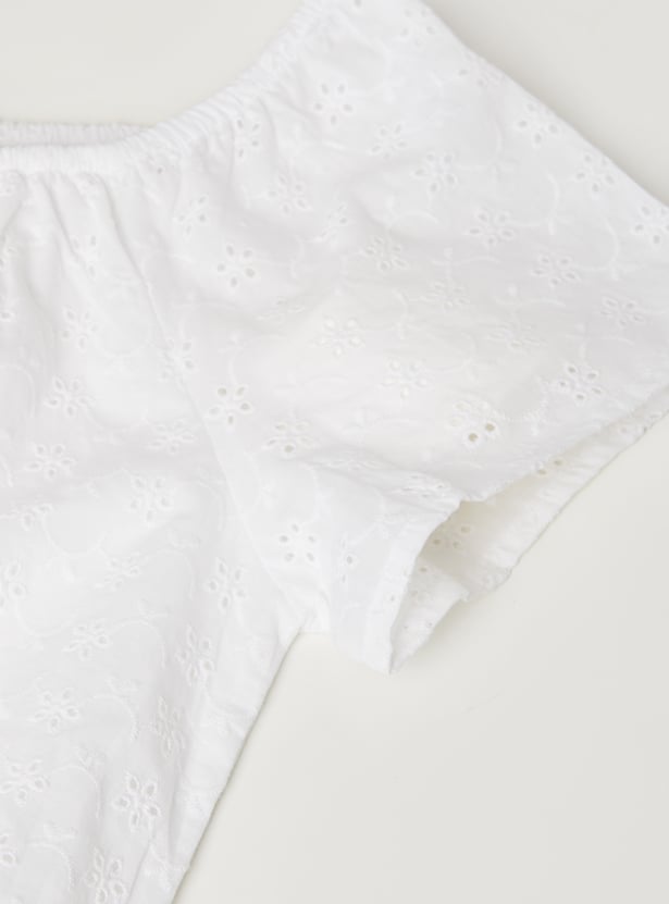 Girls Schiffili Embroidered Top