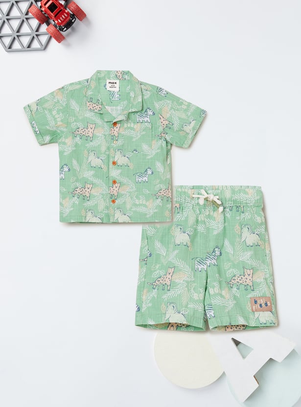 Boys Printed Shorts Set