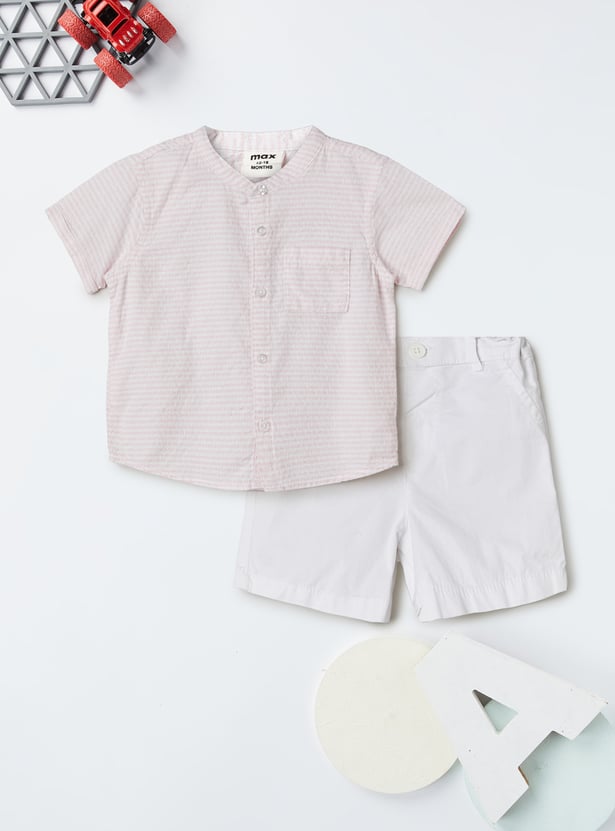 Boys Striped Shorts Set