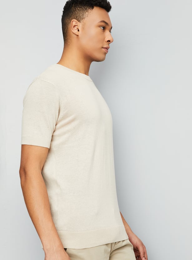 Men Knit Linen T-shirt