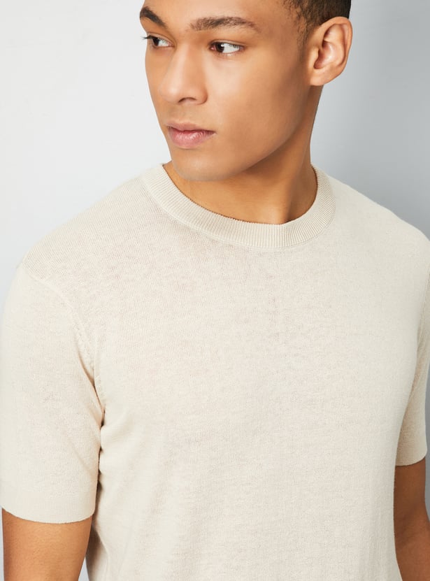 Men Knit Linen T-shirt