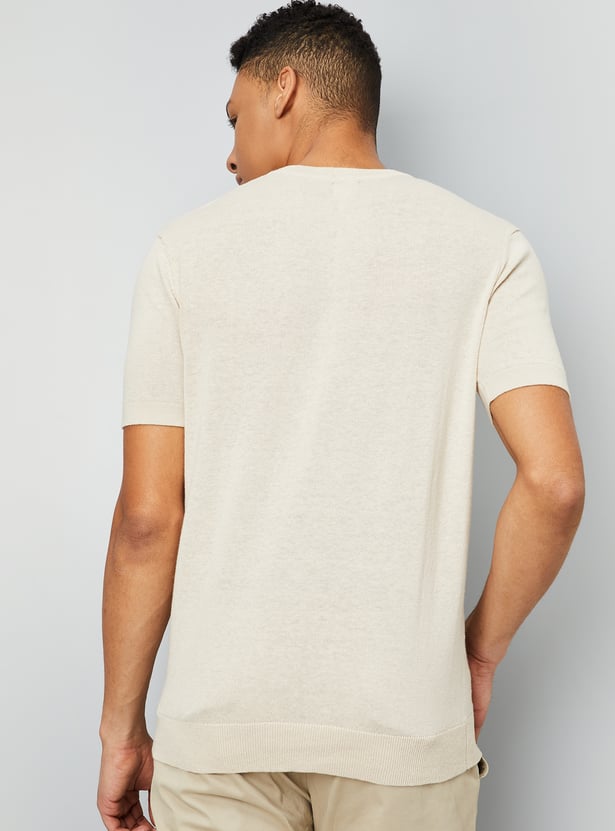 Men Knit Linen T-shirt