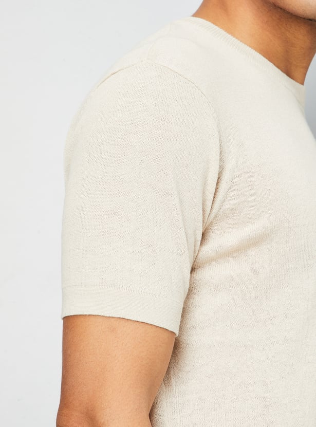 Men Knit Linen T-shirt
