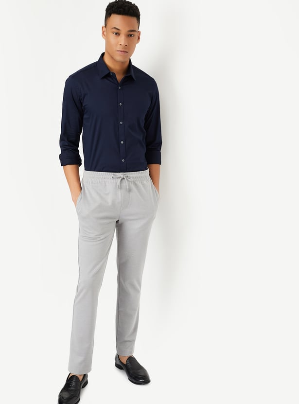 Men Solid Satin Slim Fit Shirt