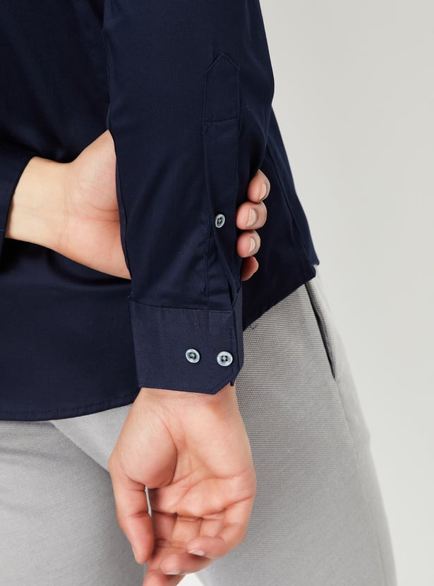 Men Solid Satin Slim Fit Shirt