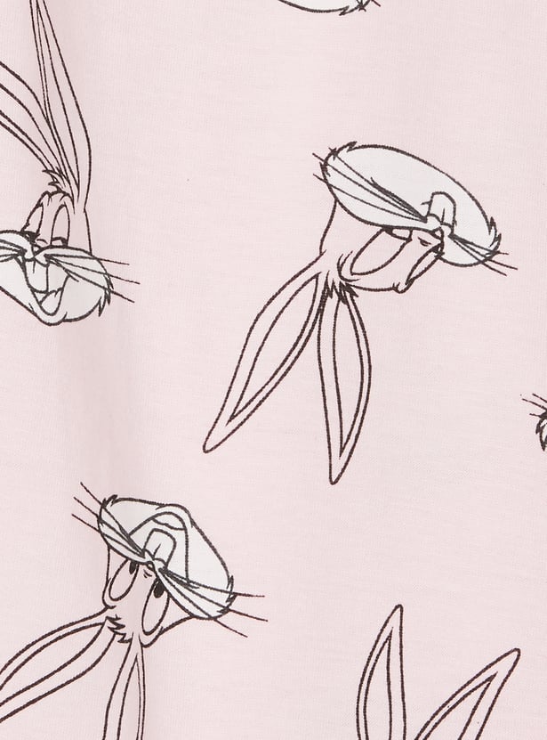 Girls Bugs Bunny Printed Sleepwear Set