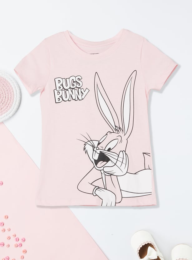 Girls Bugs Bunny Printed Sleepwear Set