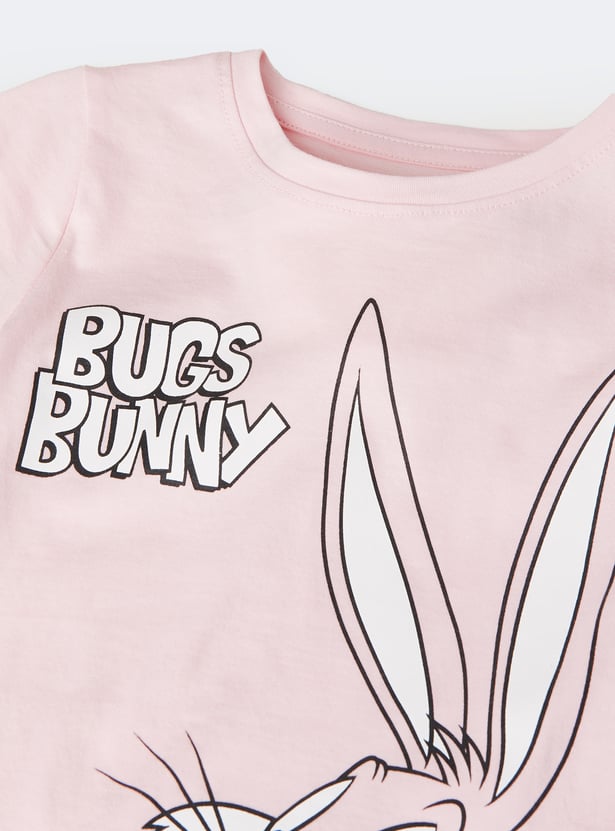 Girls Bugs Bunny Printed Sleepwear Set