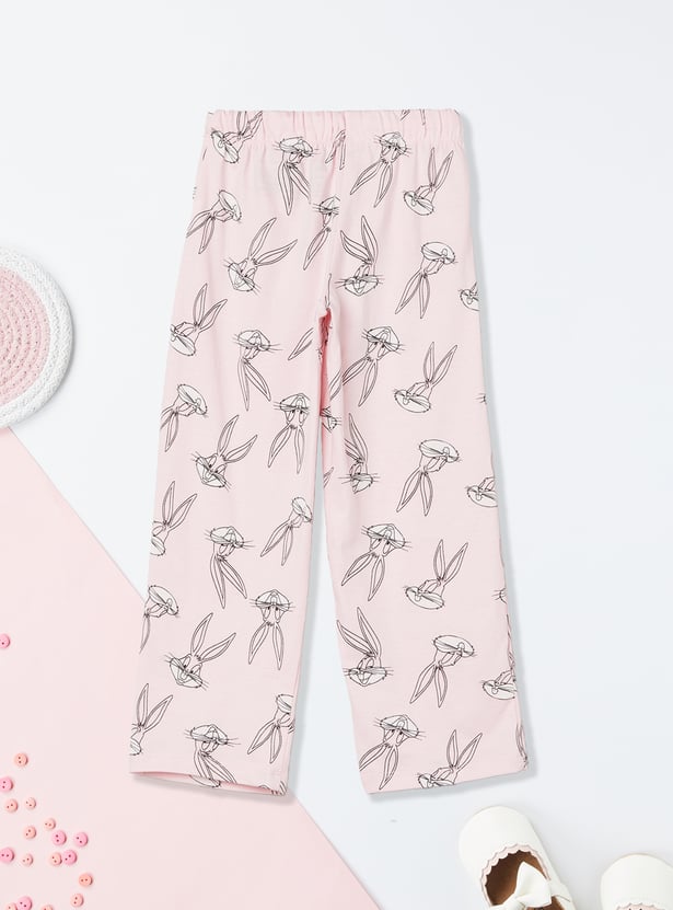 Girls Bugs Bunny Printed Sleepwear Set