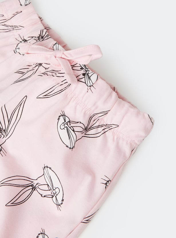 Girls Bugs Bunny Printed Sleepwear Set