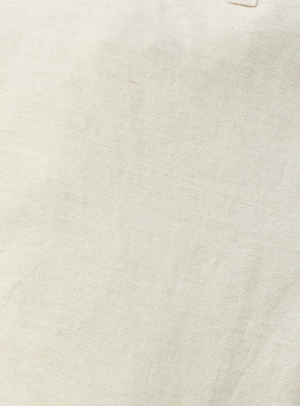 Men Solid Slim Fit Linen Chinos