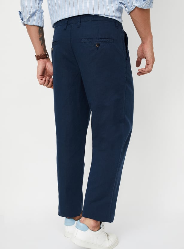 Buy Men Solid Slim Fit Linen Chinos Online at just Rs. 1699.0 ...