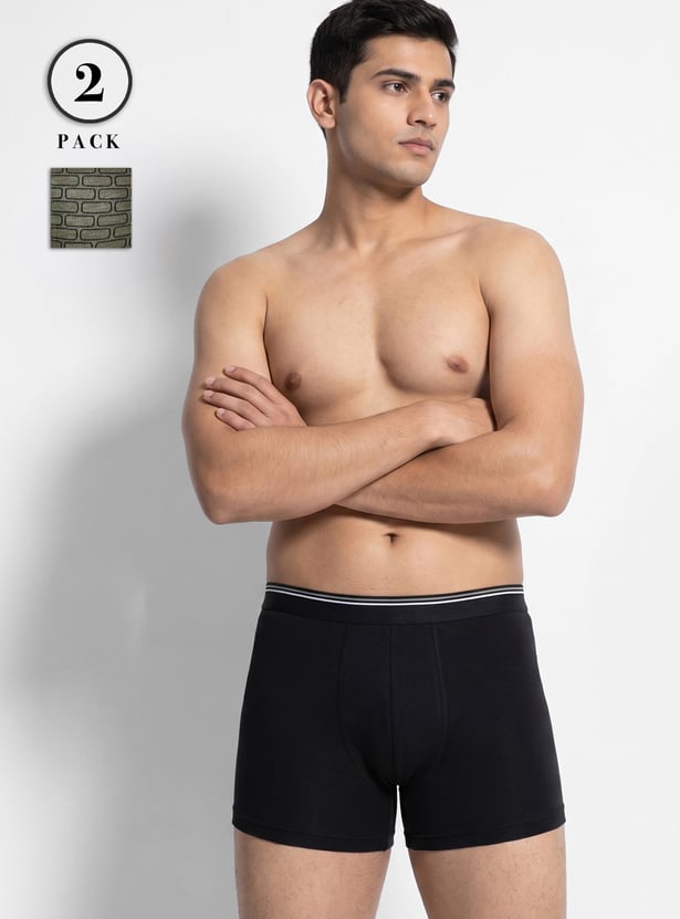 Men Assorted Anti-Bacterial Trunks - Pack of 2