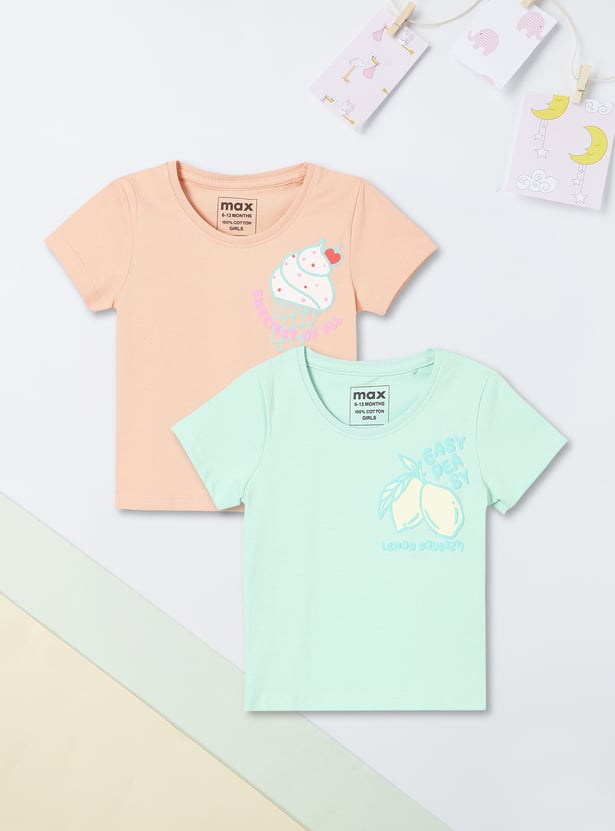 Girls Printed T-shirt - Pack of 2