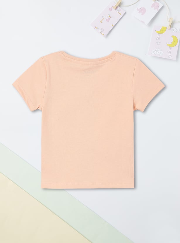 Girls Placement Embossed T-shirt