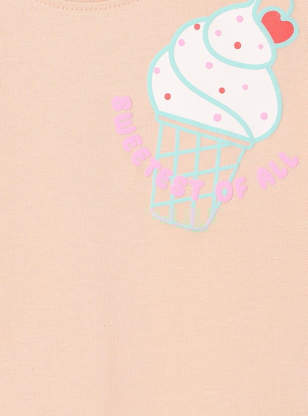 Girls Placement Embossed T-shirt