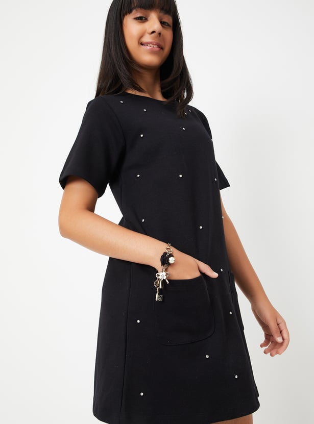 Girls Embellished Shift Dress