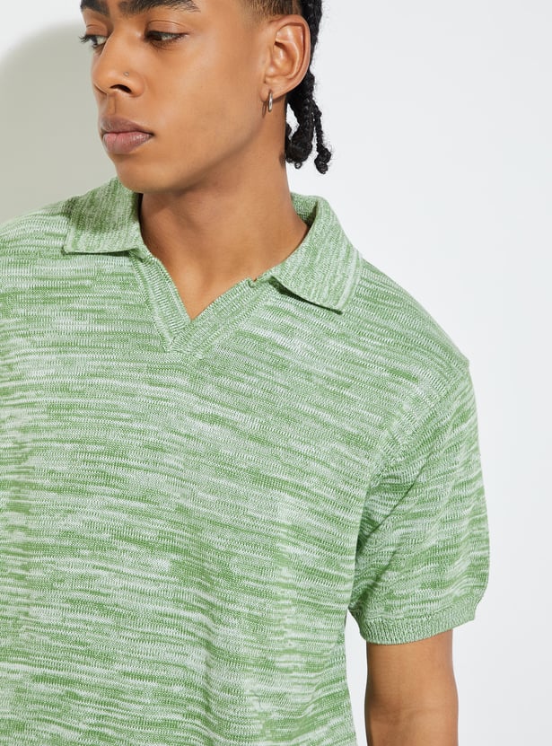 URB_N Men Knit Oversized Polo T-shirt