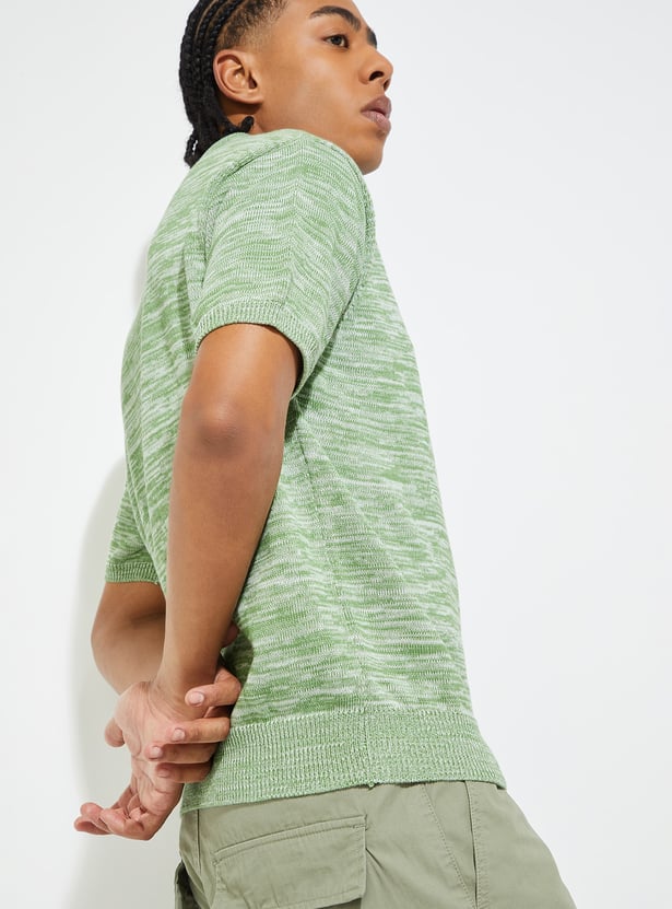 URB_N Men Knit Oversized Polo T-shirt