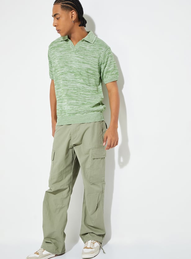 URB_N Men Knit Oversized Polo T-shirt